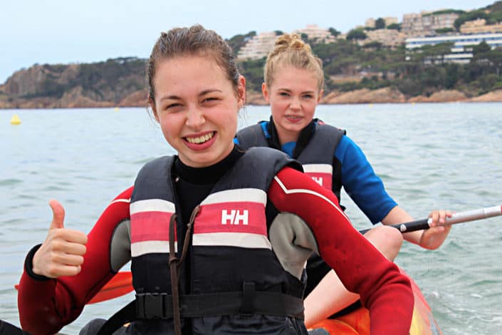 Two girls in a kayak