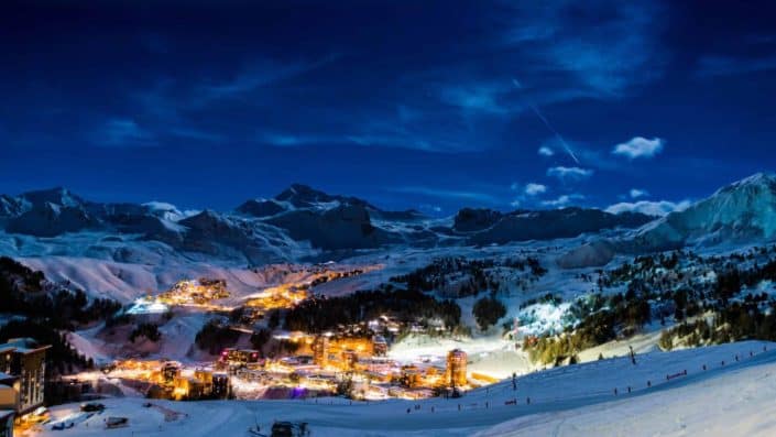 la plagne at night