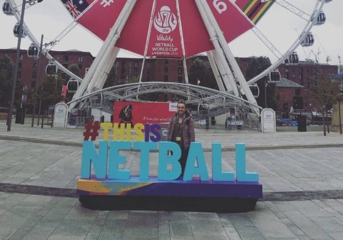 beccy at netball world cup