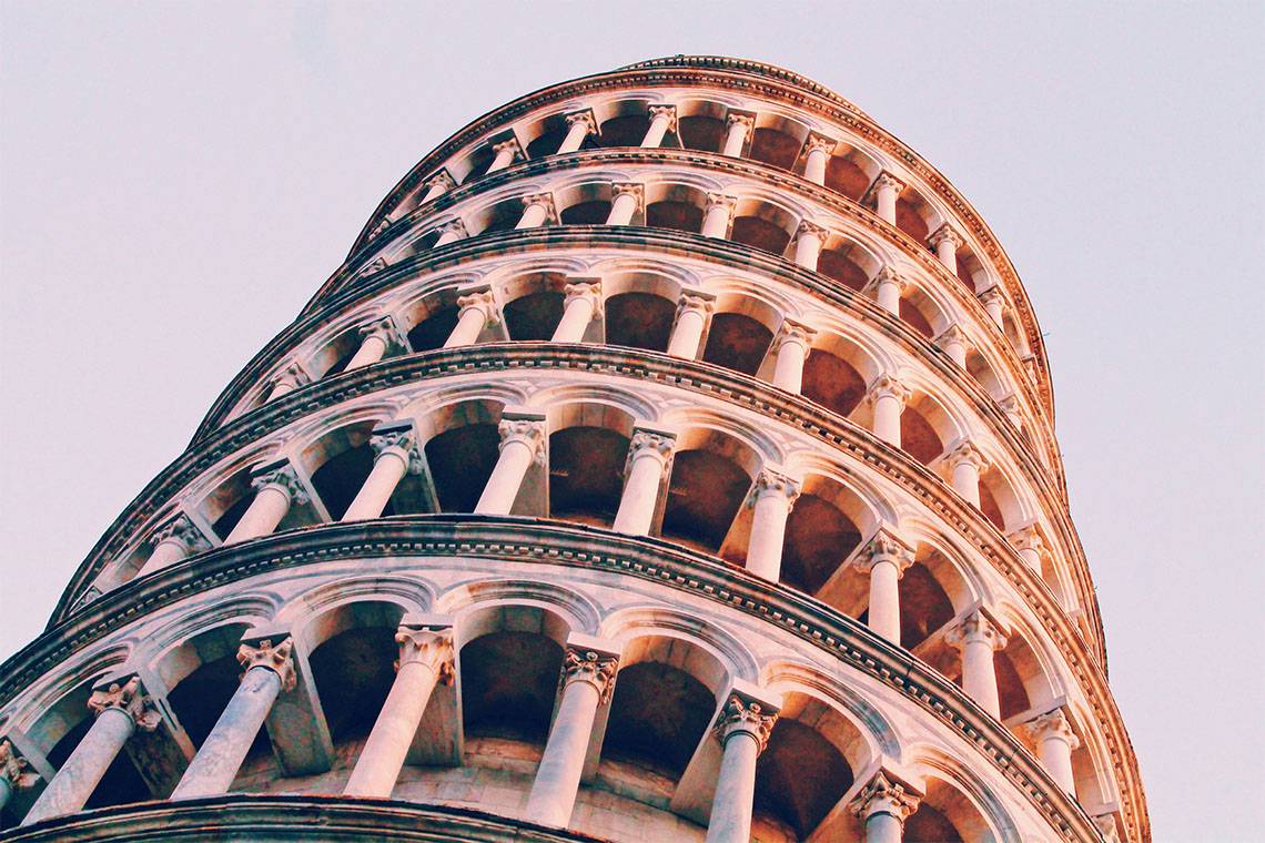 The leaning tower of Pisa