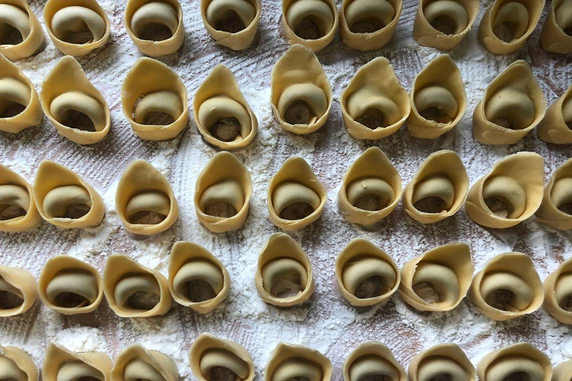 Tortellini making in Naples