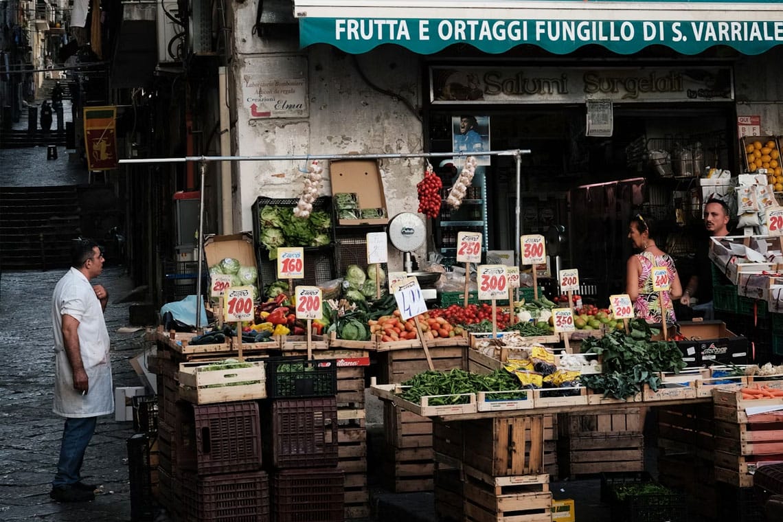 Naples street market stall