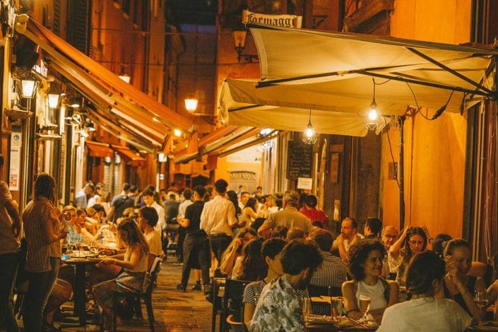 night scene Bologna & Ravenna Food Technology Trip