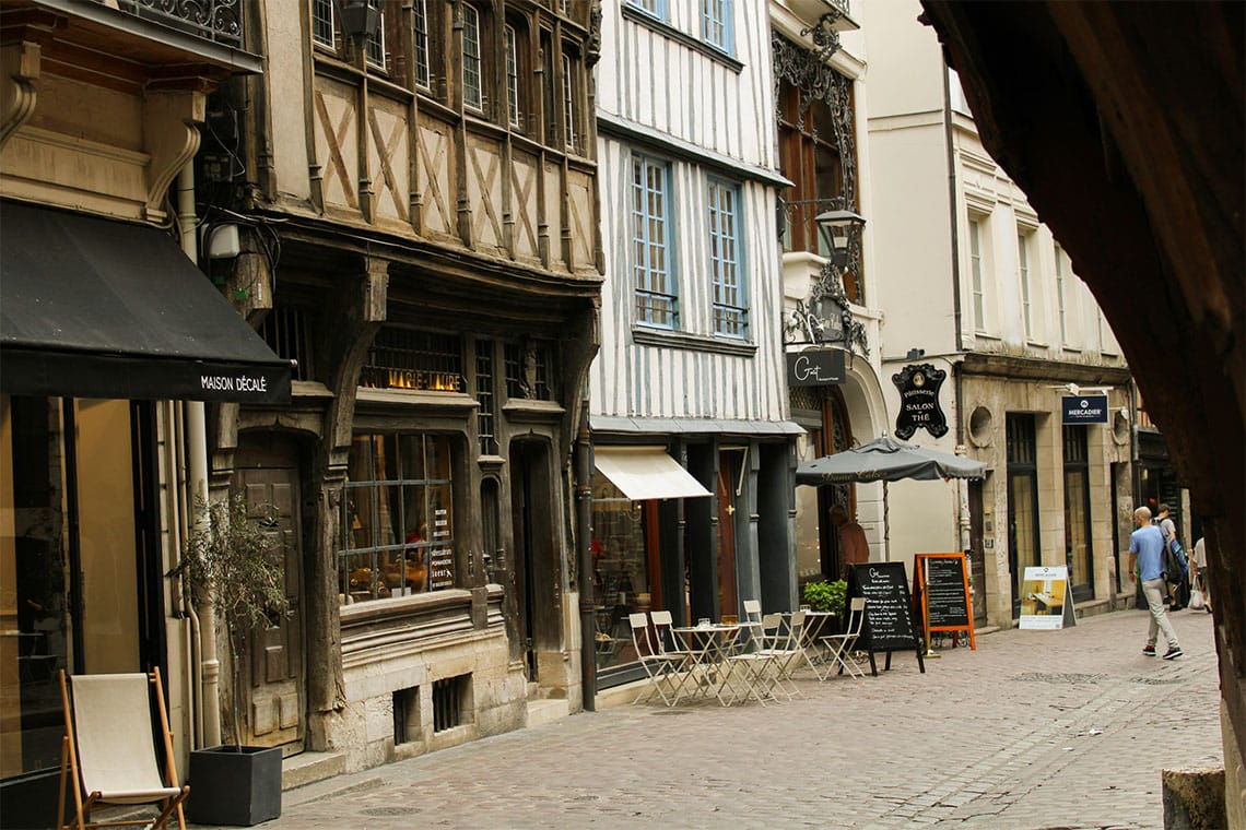 Food Technology School Trips to Normandy Rouen Street cafe
