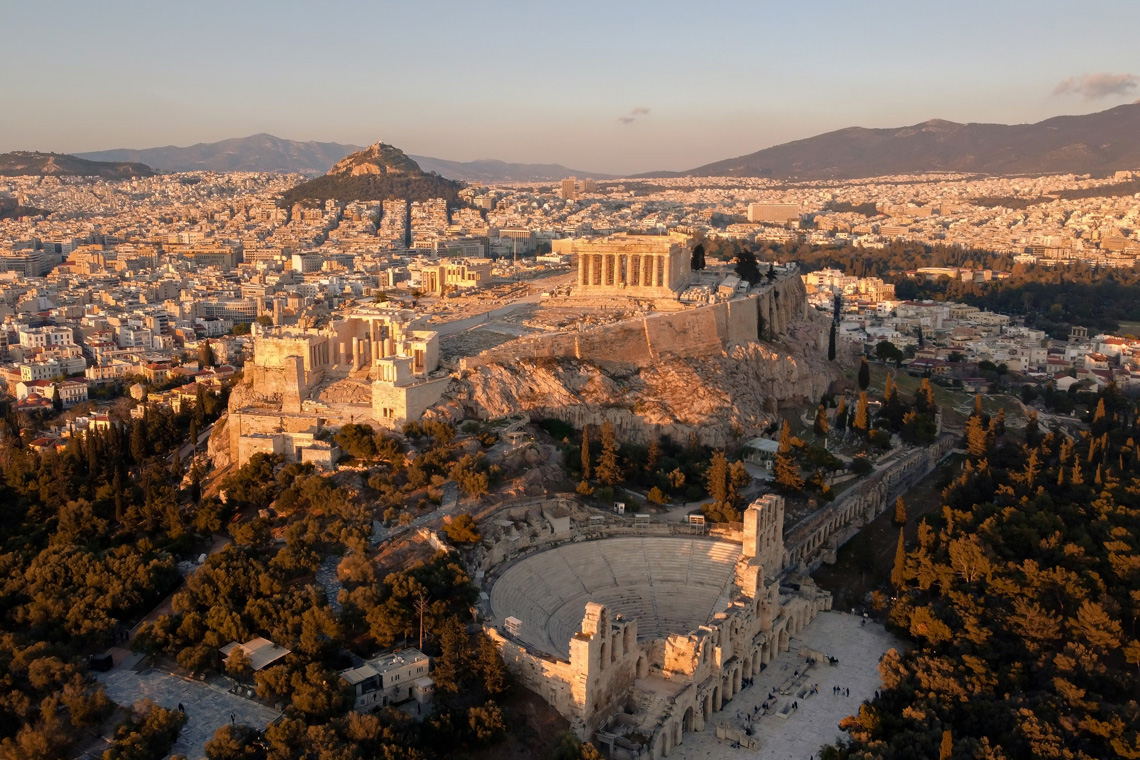 aerial view of Athens